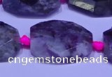 CNG7525 15.5 inches 18*25mm - 25*35mm faceted freeform tourmaline beads