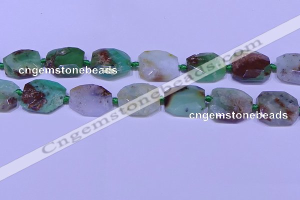 CNG7529 18*25mm - 25*35mm faceted freeform australia chrysoprase beads