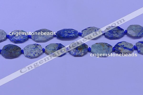 CNG7532 15.5 inches 18*25mm - 25*35mm faceted freeform chrysocolla beads