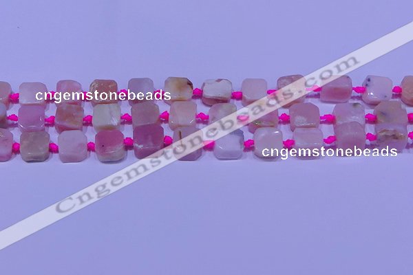 CNG7554 15.5 inches 11*12mm - 12*13mm freeform pink opal beads