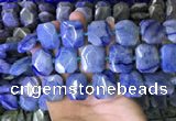 CNG7567 18*25mm - 20*28mm faceted freeform blue aventurine beads