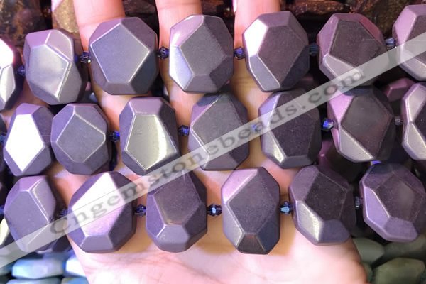 CNG7583 15.5 inches 15*20mm - 18*25mm faceted freeform hematite beads