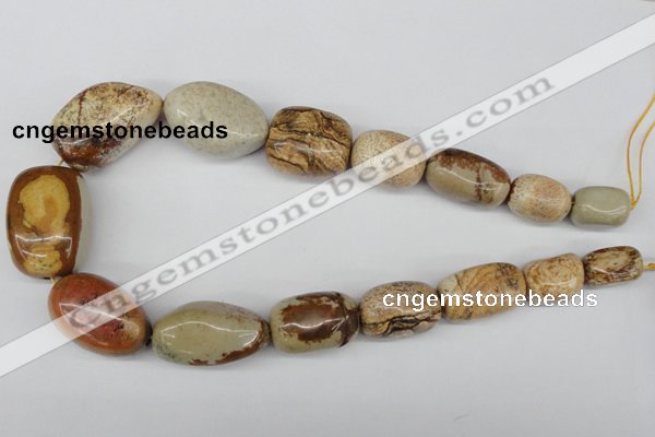 CNG76 15.5 inches 12*18mm - 20*30mm nuggets picture jasper beads