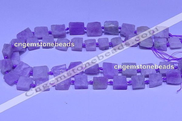 CNG7600 15.5 inches 10*12mm - 12*14mm freeform kunzite beads