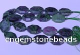 CNG7626 20*30mm - 22*32mm faceted freeform ruby zoisite beads