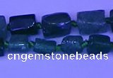 CNG7643 15.5 inches 5*7mm - 8*10mm nuggets green strawberry quartz beads