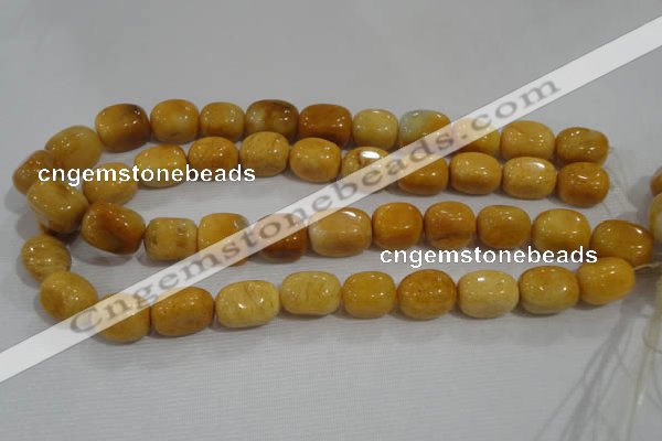 CNG765 15.5 inches 13*18mm nuggets yellow jade beads wholesale