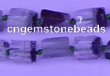 CNG7650 15.5 inches 5*7mm - 8*10mm nuggets green phantom quartz beads