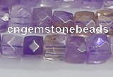 CNG7658 15.5 inches 8*8mm faceted nuggets ametrine beads