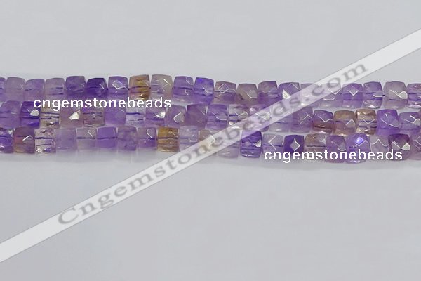 CNG7658 15.5 inches 8*8mm faceted nuggets ametrine beads