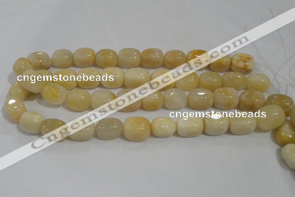 CNG767 15.5 inches 13*18mm nuggets yellow jade beads wholesale