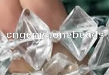 CNG7700 13*20mm - 15*25mm faceted freeform white crystal beads