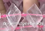 CNG7701 13*20mm - 15*25mm faceted freeform rose quartz beads