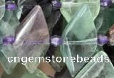 CNG7705 15.5 inches 13*20mm - 15*25mm faceted freeform fluorite beads