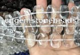 CNG7750 13*18mm - 15*25mm faceted freeform white crystal beads