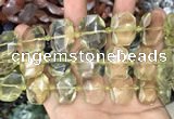 CNG7752 13*18mm - 15*25mm faceted freeform lemon quartz beads