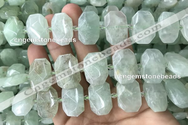 CNG7753 13*18mm - 15*25mm faceted freeform light prehnite beads