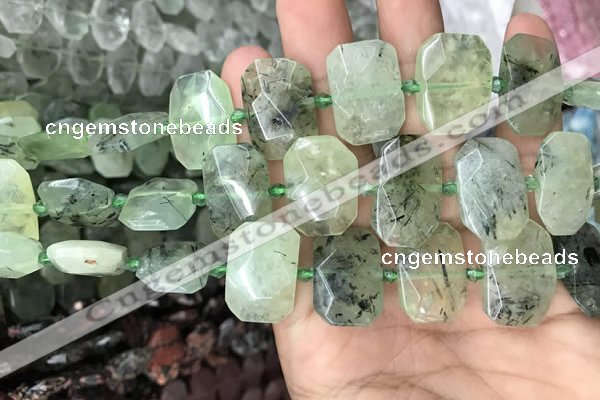 CNG7754 13*18mm - 15*25mm faceted freeform prehnite beads