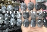 CNG7755 13*18mm - 15*25mm faceted freeform cloudy quartz beads