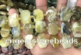 CNG7761 13*18mm - 15*25mm faceted freeform yellow opal beads