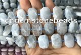 CNG7762 13*18mm - 15*25mm faceted freeform aquamarine beads