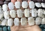 CNG7764 13*18mm - 15*25mm faceted freeform grey moonstone beads