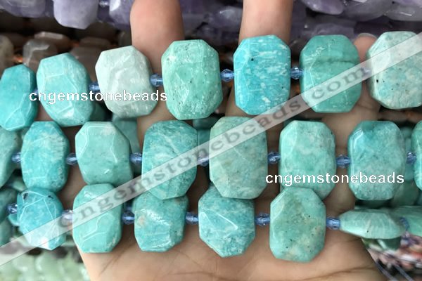 CNG7786 13*18mm - 15*25mm faceted freeform Russian amazonite beads