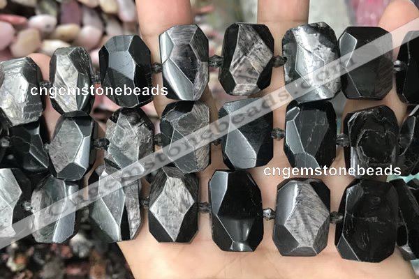 CNG7790 13*18mm - 15*25mm faceted freeform hypersthene beads