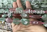 CNG7807 13*18mm - 18*25mm faceted freeform mixed strawberry quartz beads