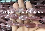 CNG7808 13*18mm - 18*25mm faceted freeform strawberry quartz beads