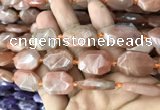 CNG7810 13*18mm - 18*25mm faceted freeform orange moonstone beads