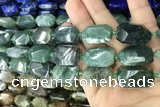 CNG7815 13*18mm - 18*25mm faceted freeform moss agate beads