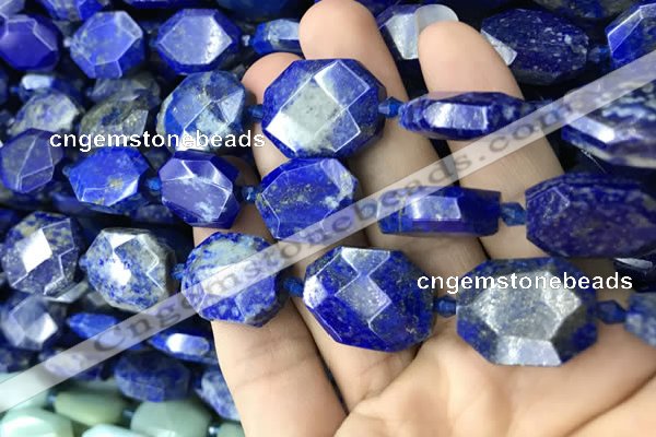 CNG7823 15.5 inches 13*18mm - 18*25mm faceted freeform lapis lazuli beads