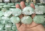 CNG7831 20*28mm - 25*35mm faceted freeform light prehnite beads