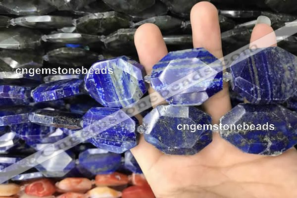 CNG7836 22*30mm - 28*35mm faceted freeform lapis lazuli beads