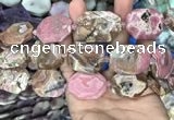 CNG7838 22*30mm - 25*35mm faceted freeform rhodochrosite beads