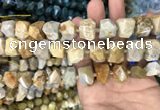 CNG7844 12*16mm - 15*20mm faceted nuggets fossil coral beads