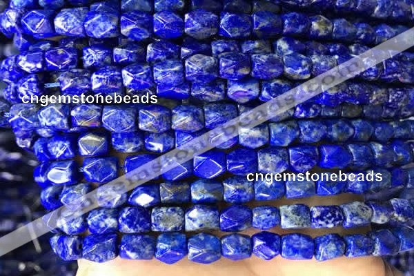 CNG7845 15.5 inches 6*8mm faceted nuggets lapis lazuli beads