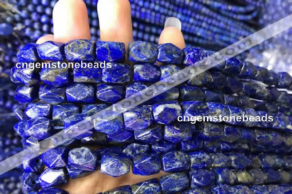 CNG7846 15.5 inches 8*12mm faceted nuggets lapis lazuli beads