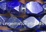 CNG7847 15.5 inches 8*12mm - 9*13mm faceted nuggets lapis lazuli beads