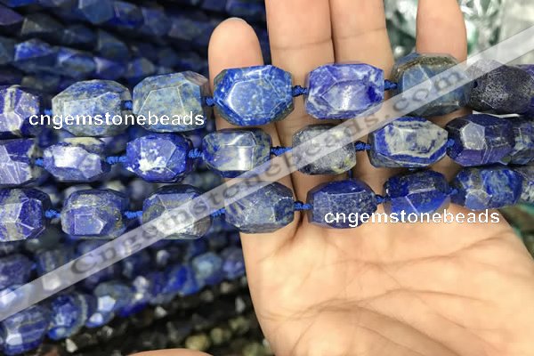 CNG7850 15.5 inches 12*16mm - 15*20mm faceted nuggets lapis lazuli beads