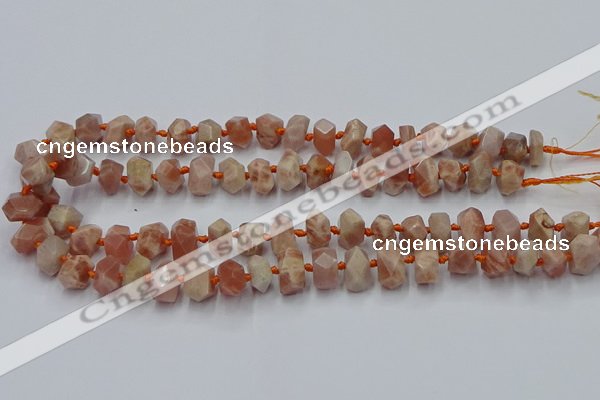 CNG7853 15.5 inches 6*10mm - 8*12mm faceted nuggets sunstone beads