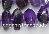 CNG7855 15.5 inches 8*12mm - 15*25mm faceted nuggets amethyst beads