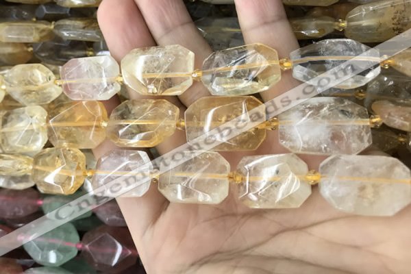 CNG7860 13*18mm - 18*25mm faceted freeform citrine beads