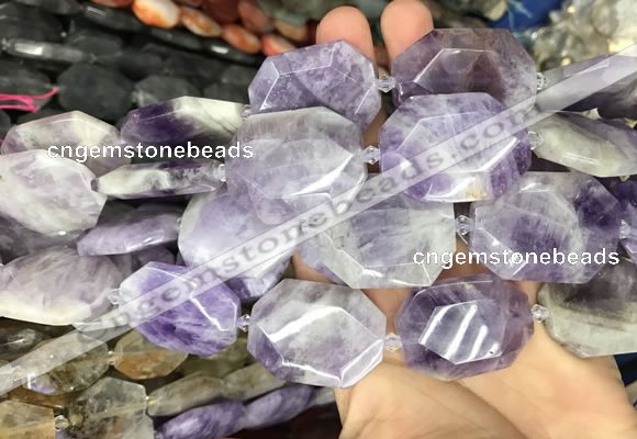CNG7865 22*30 - 28*35mm faceted freeform lavender amethyst beads