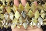 CNG7876 13*20mm - 15*25mm faceted freeform yellow opal beads