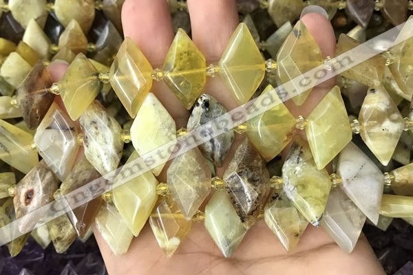 CNG7876 13*20mm - 15*25mm faceted freeform yellow opal beads