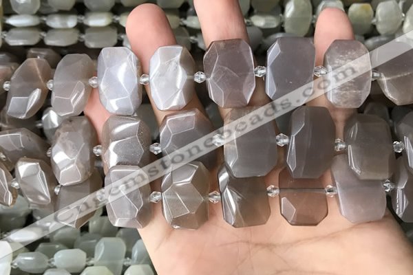 CNG7886 13*18mm - 15*25mm faceted freeform moonstone beads