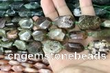 CNG7892 13*18mm - 18*25mm faceted freeform green garnet beads