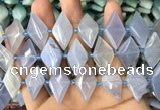 CNG7896 13*20mm - 15*25mm faceted freeform blue chalcedony beads